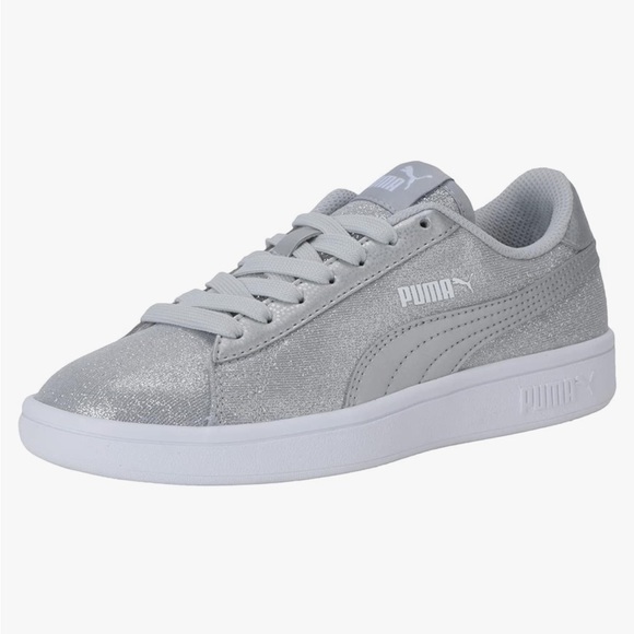 (Size: 4 UK) Puma Girls' Smash v2 Glitz Glam Sneakers - Picture 2 of 7